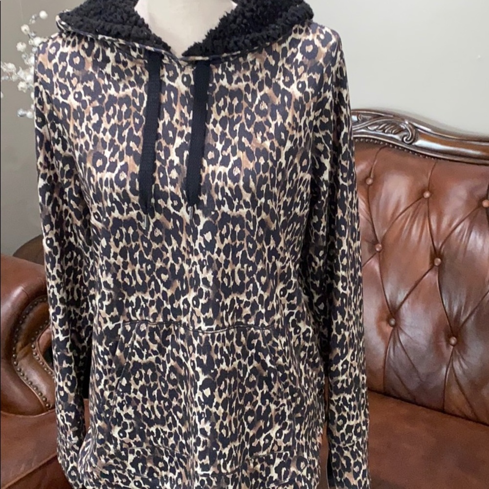 Ideology Women's Leopard Round-Hem Hoodie, - Picture 9 of 9